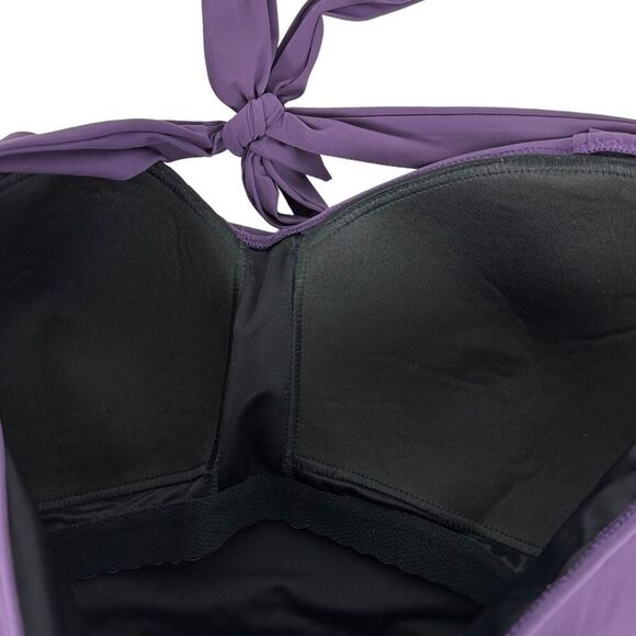 Lands End Halter Slimming Tankini Top & Bottom size 18W Eggplant - Picture 5 of 12